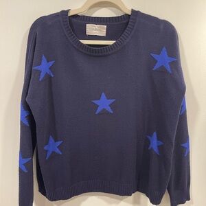 Navy Sweater with Blue Star Accents